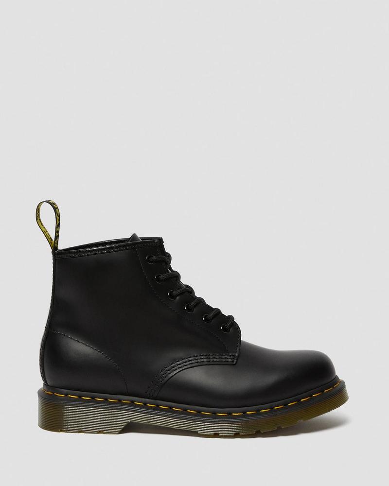 Botines Dr Martens 101 Yellow Stitch Smooth Cuero Hombre Negros | MX 386JPQ